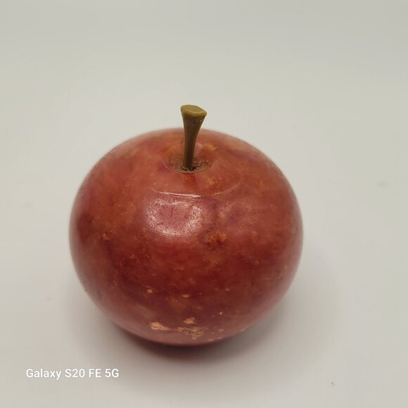 Vintage Small Marble Alabaster Decorative Fruit - Apple and Pear - Picture 12 of 16